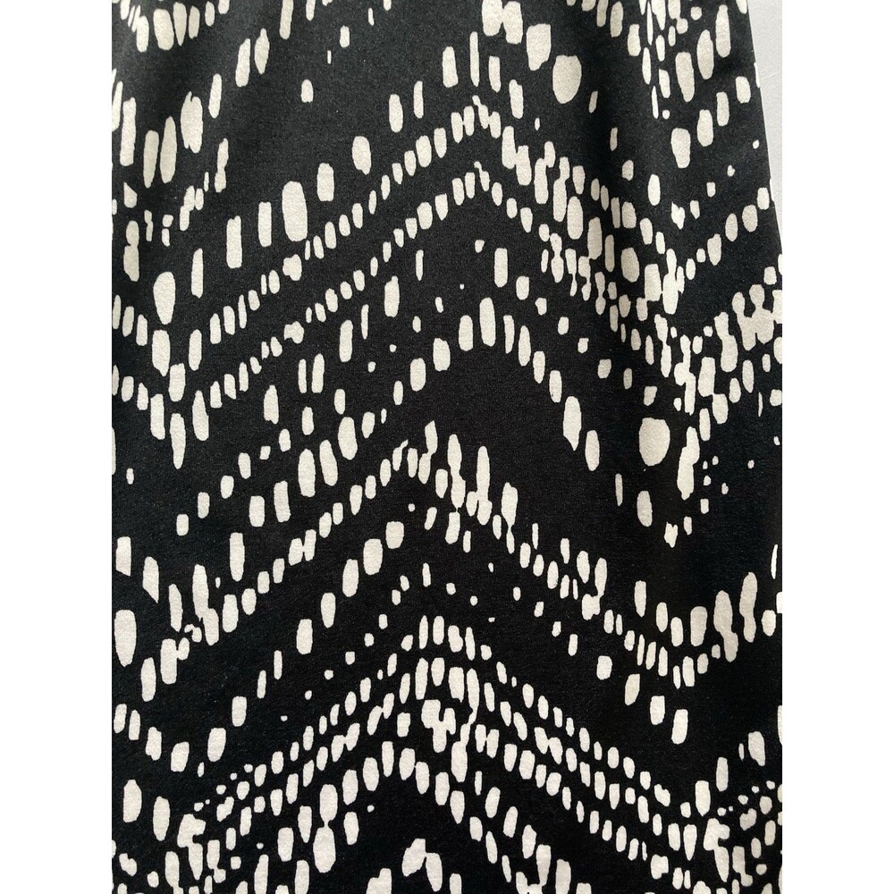 AGB Black & White Geometric Pull On Pants Large Flared Good Condition Stretch - Picture 2 of 12